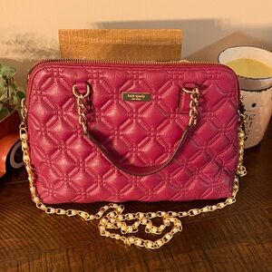 EUC Kate Spade Fuchsia Quilted Crossbody Bag